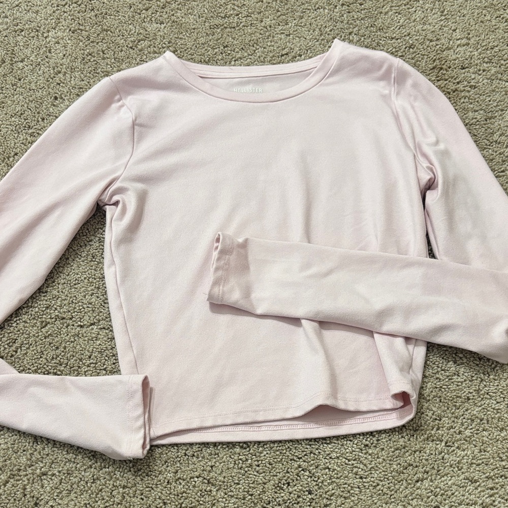 Light Pink Long Sleeve crop Top
